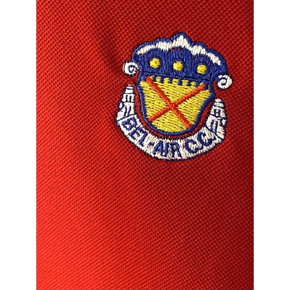 FootJoy FJ Red Golf Polo Shirt XL Men Short Sleeves BelAir Country Club Insignia - Picture 5 of 12
